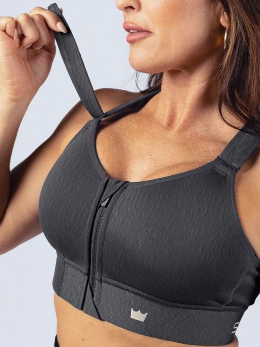 Shefit Ultimate High Impact Supportive Front-Zip Sports Bra - Black Size 1lux
